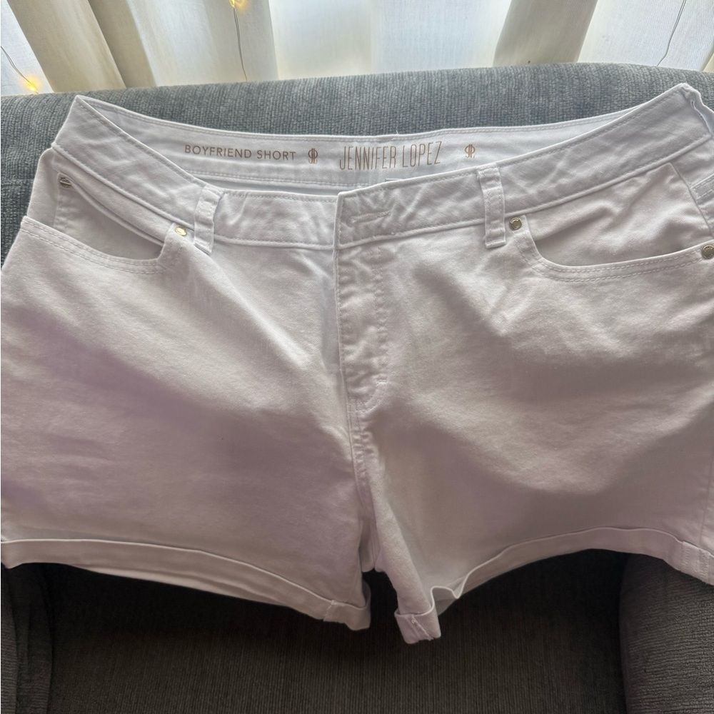 Jennifer Lopez Bright White Jean Shorts
